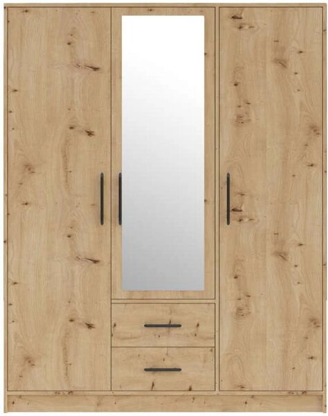 Šatní skříň Smart 150 cm, artisan, zrcadlo
