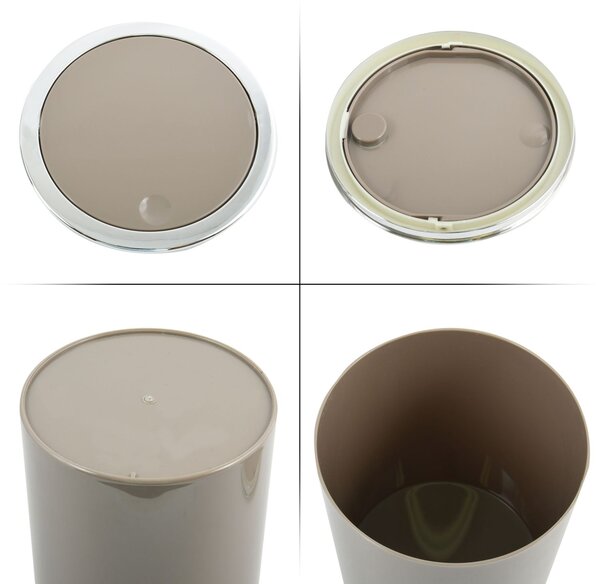 MSV výklopný odpadkový koš KAMAKA, šedohnědý, plast, 6 L