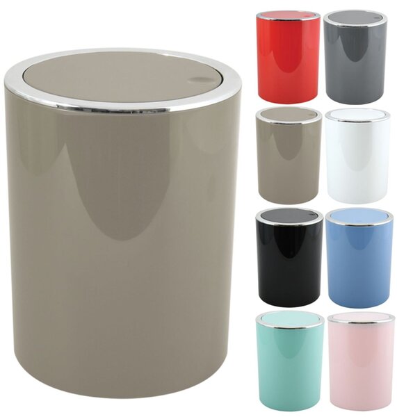 MSV výklopný odpadkový koš KAMAKA, šedohnědý, plast, 6 L