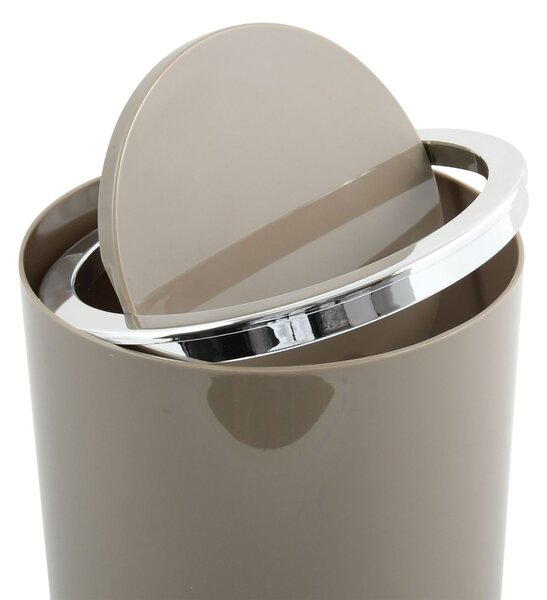 MSV výklopný odpadkový koš KAMAKA, šedohnědý, plast, 6 L
