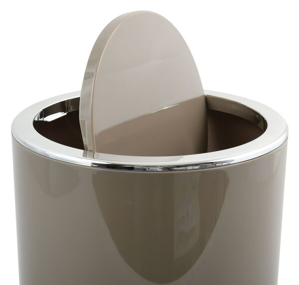 MSV výklopný odpadkový koš KAMAKA, šedohnědý, plast, 6 L