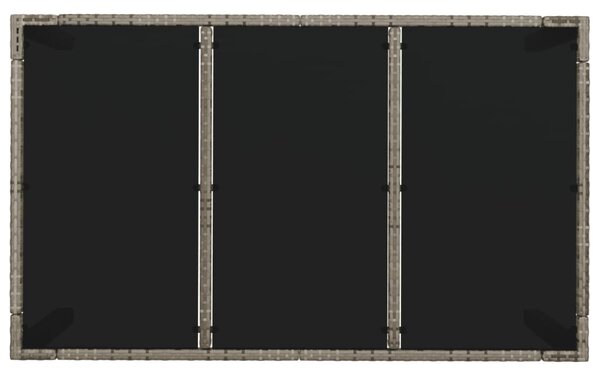 Zahradní stůl se skleněnou deskou šedý 150x90x75 cm polyratan 319900