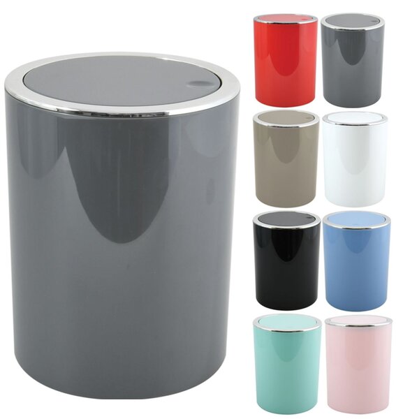 MSV výklopný odpadkový koš KAMAKA, šedý, plast, 6 L