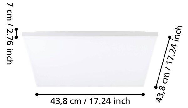 LED PANEL, 43,7/43,7/7 cm Eglo - LED panely