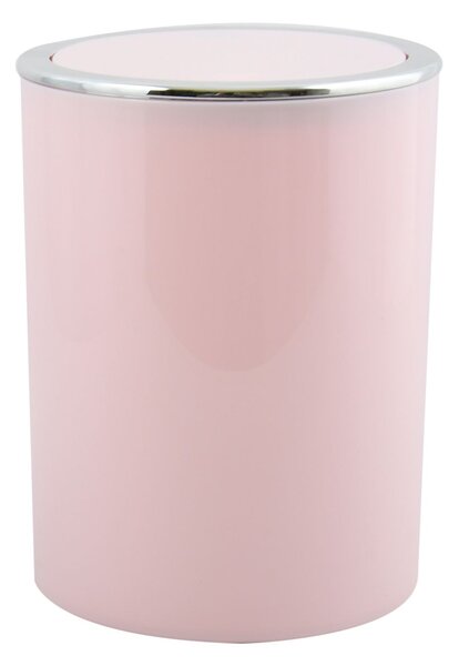 MSV výklopný odpadkový koš KAMAKA, pastelově růžový, plast, 6 L