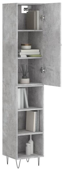 Skříň highboard betonově šedá 34,5x34x180 cm kompozitní dřevo 3199013