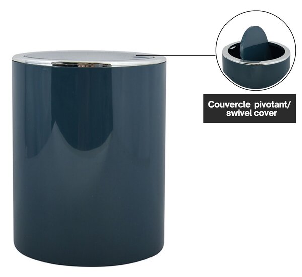 MSV výklopný odpadkový koš KAMAKA, petrolejový, plast, 6 L