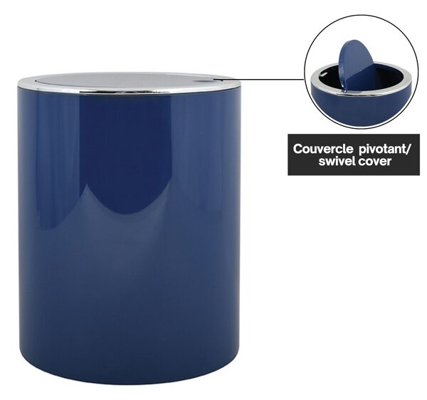 MSV výklopný odpadkový koš KAMAKA, tmavě modrý,plast, 6 L