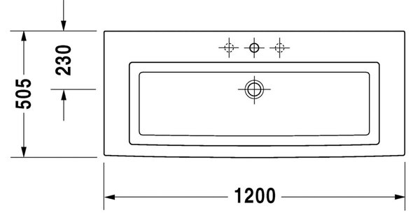 Duravit 2nd floor - Umyvadlo do nábytku 1200x505 mm, s přepadem, bílá 0491120000