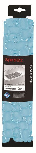 Spirella protiskluzová podložka do vany RIVERSTONE, modrá, PVC, 75 x 36 cm