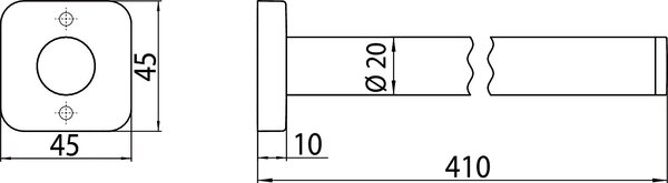 Emco Trend - Držák na ručník 1-ramenný 410 mm, pevný, chrom 025000141