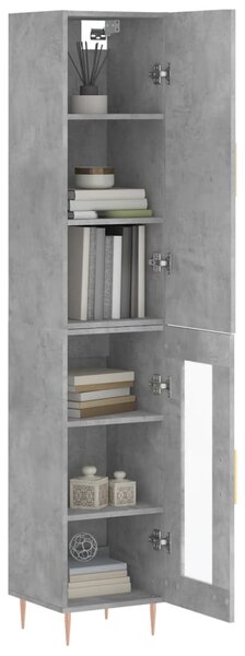 Skříň highboard betonově šedá 34,5x34x180 cm kompozitní dřevo 3199037