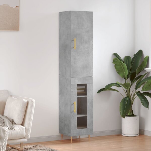 Skříň highboard betonově šedá 34,5x34x180 cm kompozitní dřevo 3199037