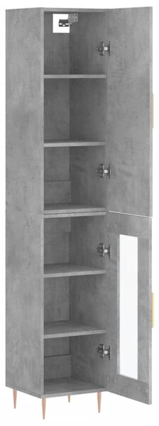 Skříň highboard betonově šedá 34,5x34x180 cm kompozitní dřevo 3199037