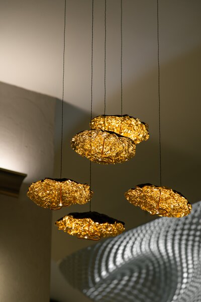 Catellani & Smith Luxusní závěsné LED svítidlo Gold Moon, 2700K, 1x1,1W