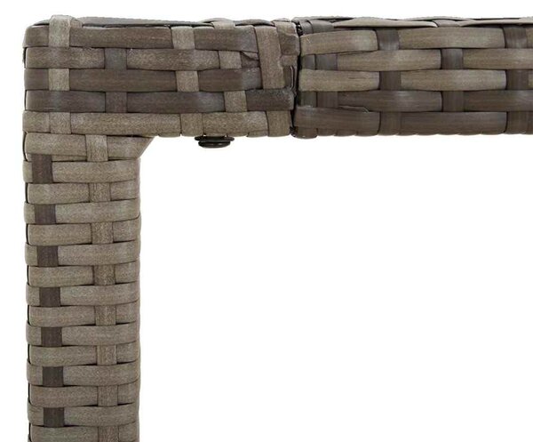 Zahradní stůl se skleněnou deskou šedý 190x90x75 cm polyratan 319904