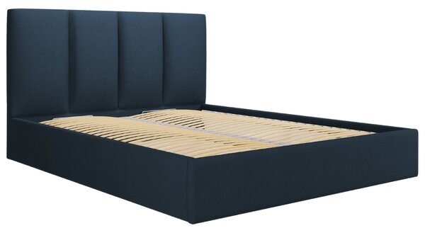Modrá látková dvoulůžková postel MICADONI Pyla 160 x 200 cm