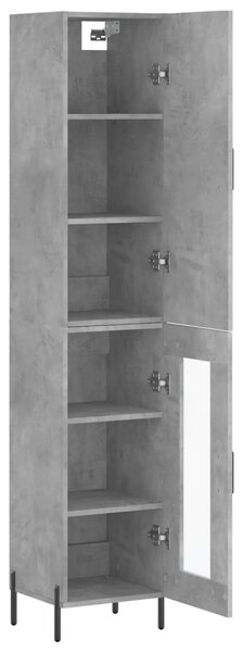 Skříň highboard betonově šedá 34,5x34x180 cm kompozitní dřevo 3199053