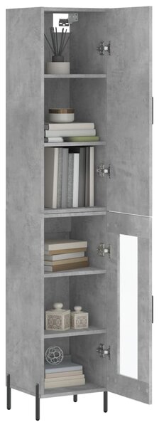 Skříň highboard betonově šedá 34,5x34x180 cm kompozitní dřevo 3199053