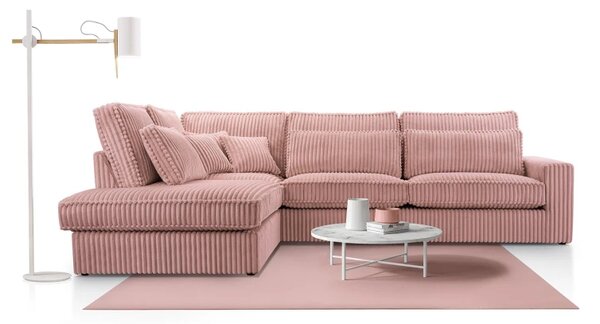 Rohová sedací souprava LINCOLN LUX, levá, růžová (Tilia 62)