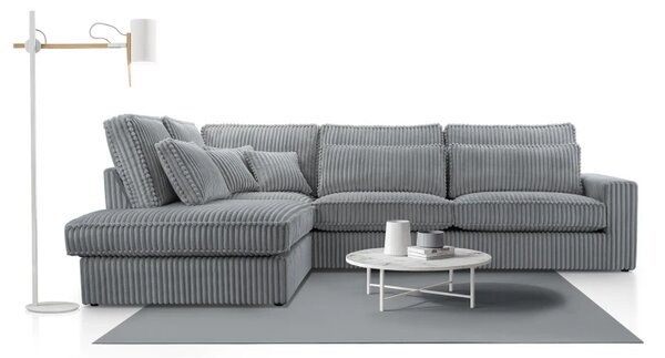 Rohová sedací souprava LINCOLN LUX, levá, tm. šedá (Tilia 90)