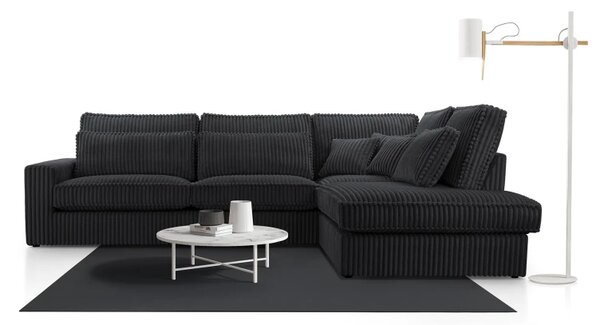 Rohová sedací souprava LINCOLN LUX, pravá, černá (Tilia 100)