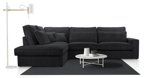 Rohová sedací souprava LINCOLN LUX, levá, černá (Tilia 100)