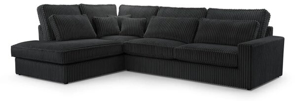 Rohová sedací souprava LINCOLN LUX, levá, černá (Tilia 100)
