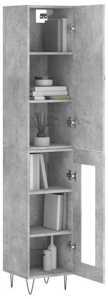 Skříň highboard betonově šedá 34,5x34x180 cm kompozitní dřevo 3199077