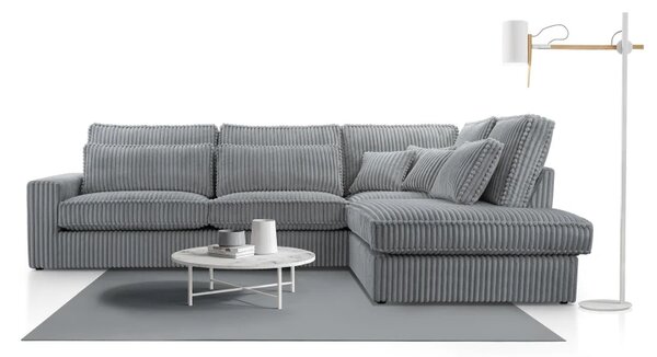 Rohová sedací souprava LINCOLN LUX, pravá, tm. šedá (Tilia 90)