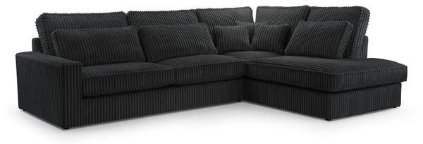Rohová sedací souprava LINCOLN LUX, pravá, černá (Tilia 100)
