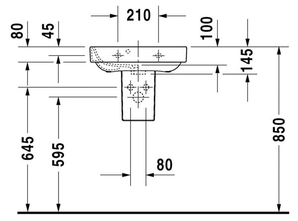 Duravit Happy D.2 - Umyvadlo 500x360 mm, s přepadem, bílá 0709500000