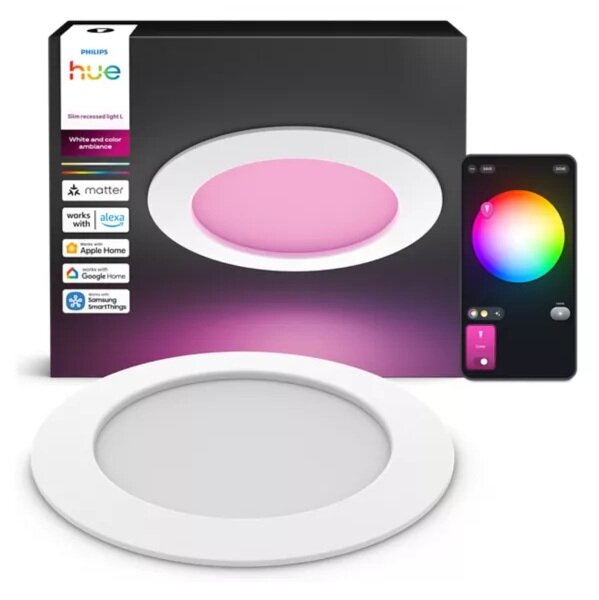 Hue LED Slim vestavné svítidlo L, nastavitelná bílá, bílá