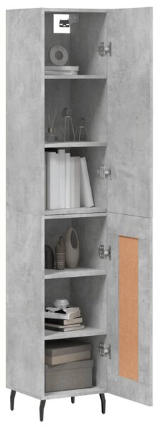 Skříň highboard betonově šedá 34,5x34x180 cm kompozitní dřevo 3199125