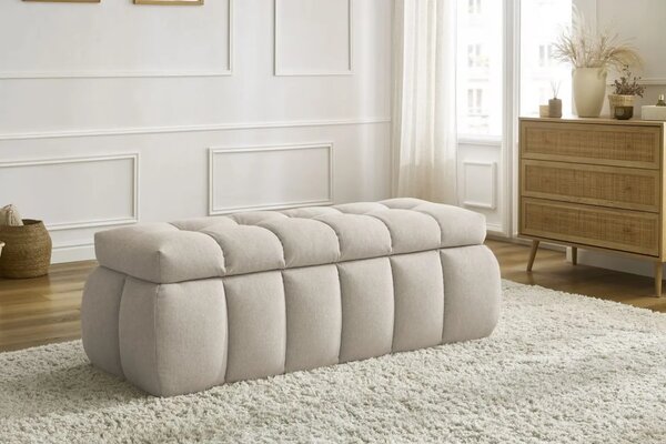 Bobochic Paris Béžová lavice Mont-Blanc 144 cm s úložným prostorem