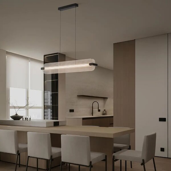 Nova Luce Skleněné závěsné LED světlo Emery 87 cm