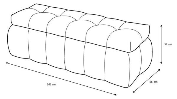 Bobochic Paris Béžová lavice Mont-Blanc 144 cm s úložným prostorem