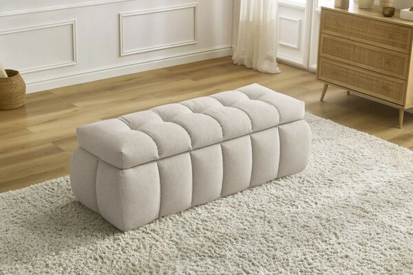 Bobochic Paris Béžová lavice Mont-Blanc 144 cm s úložným prostorem