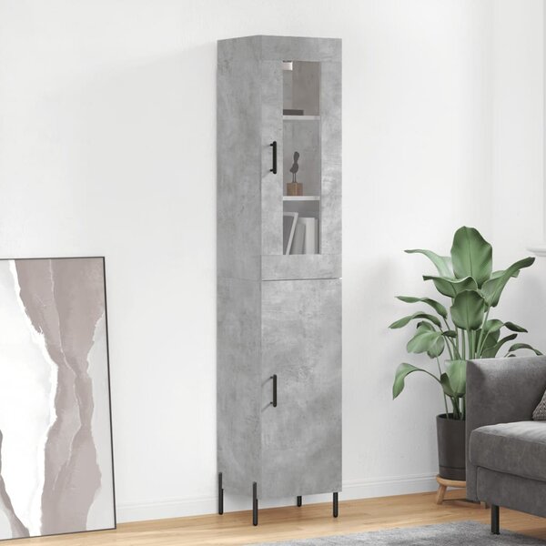 Skříň highboard betonově šedá 34,5x34x180 cm kompozitní dřevo 3199181