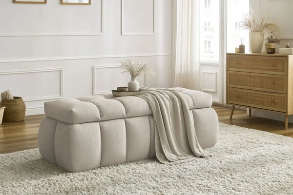 Bobochic Paris Béžová lavice Mont-Blanc 144 cm s úložným prostorem