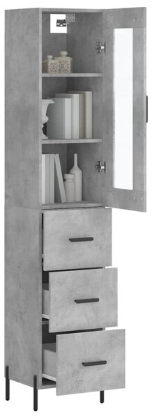Skříň highboard betonově šedá 34,5x34x180 cm kompozitní dřevo 3199245