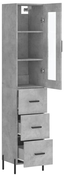 Skříň highboard betonově šedá 34,5x34x180 cm kompozitní dřevo 3199245