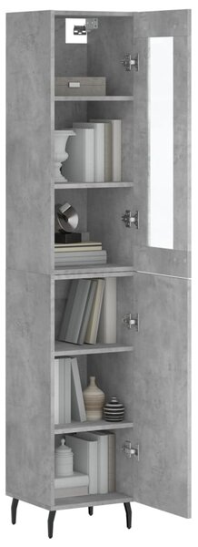 Skříň highboard betonově šedá 34,5x34x180 cm kompozitní dřevo 3199189
