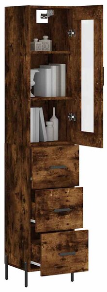 Skříň highboard kouřový dub 34,5 x 34 x 180 cm kompozitní dřevo 3199246