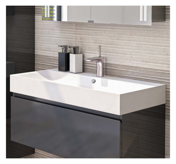 Kaldewei Silenio - Umyvadlo na zeď 1200x460 mm, 1 otvor pro baterii, s přepadem, Perl-effekt, alpská bílá 904506013001