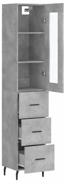 Skříň highboard betonově šedá 34,5x34x180 cm kompozitní dřevo 3199253