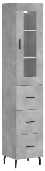 Skříň highboard betonově šedá 34,5x34x180 cm kompozitní dřevo 3199253