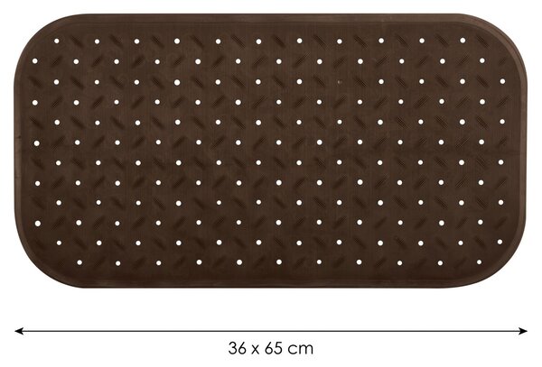 MSV protiskluzová podložka do vany CLASS Premium, hnědá, SBS kaučuk, 36 x 65 cm
