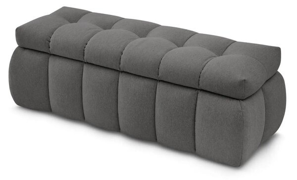 Bobochic Paris Tmavě šedá lavice Mont-Blanc 144 cm s úložným prostorem