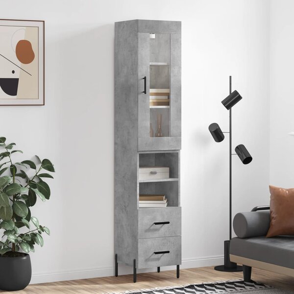 Skříň highboard betonově šedá 34,5x34x180 cm kompozitní dřevo 3199309